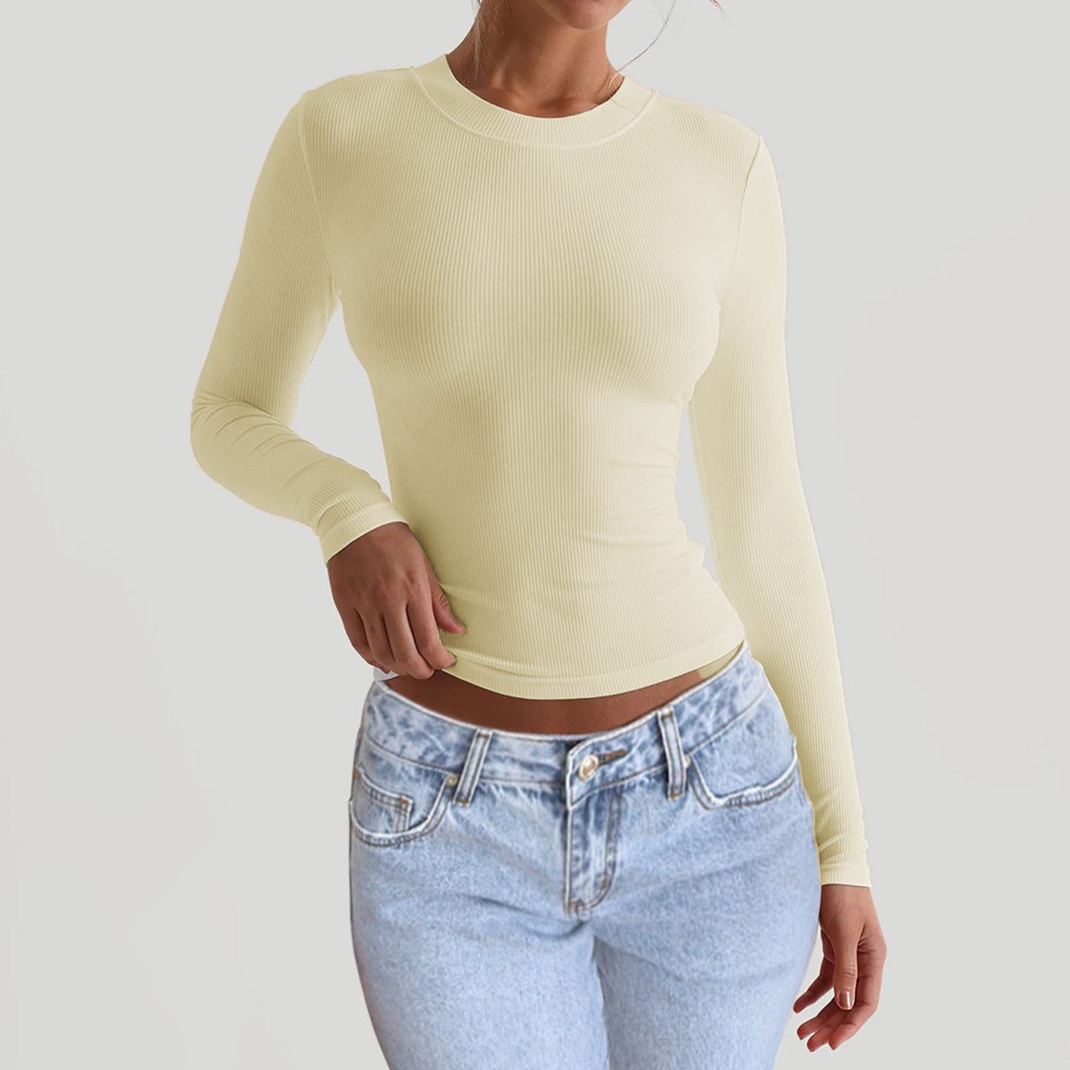 Autumn and winter women's temperament slim long sleeve tops